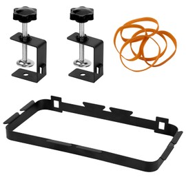 12" x 6" Trash Bag Holder, Stainless Steel Garbage Bag Hook Hanger Rack with Fixing Clamps Stable Trash Bag Stand Rubbish Bags Holder for Cabinet, Camping, RV, Bathroom