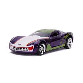 Jada Toys DC Comics 1:32 The Joker's 2009 Chevy Corvette Stingray Die-cast Car, Toys for Kids and Adults