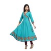 Yash Gallery Parche de algodón para mujer, Angrakha Kurta, Azul