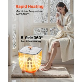 VEVOR Towel Warmer 25L, Towel Warmer Bucket with 2 Heating Modes, 20/40/60/90 Min Auto Shut Off, Bottom Heating Column, LED Display, Large Towel Warmer for Bathroom, Spa, Bathrobe, Blanket, PJ's, Gray