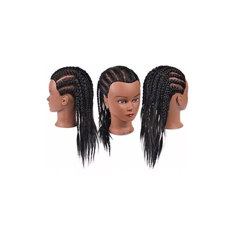 N2 Maniqui Cabeza Cabello Natural Negro 40 Cm N2