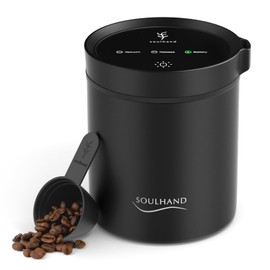 SOUL HAND Automatic Vacuum Coffee Canister for Coffee & Food Storage Airtight Sealed Coffee Storage Container, Stainless Steel Food Storage Containers for Coffee Beans - 1.2 L