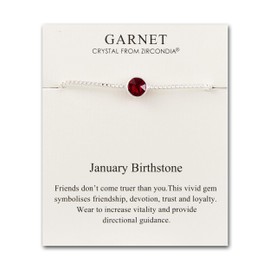 Philip Jones January (Garnet) Birthstone Bracelet Created with Zircondia® Crystals