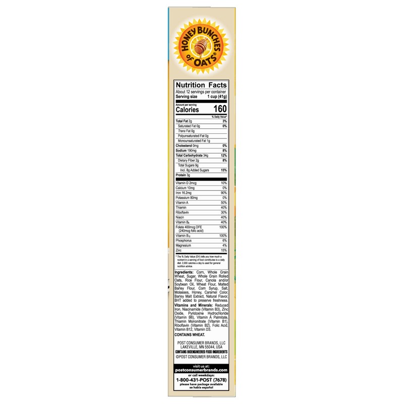 Honey Bunches of Oats Vanilla Cereal, Breakfast Cereal with Crunchy