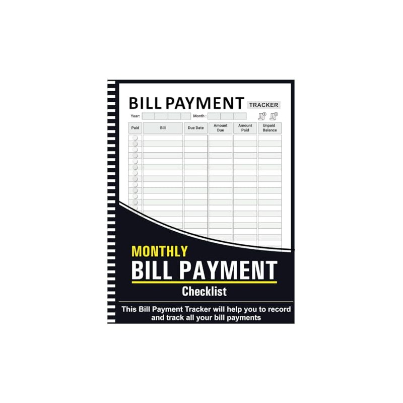 Bill Tracker Notebook: Monthly Bill Payment Checklist - 8.5" x