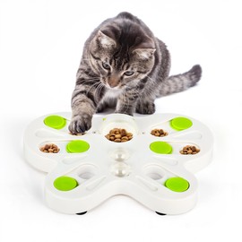 ALL FOR PAWS Interactive Cat Puzzle Feeder – Butterfly Shape Slow Feeder & Treat Dispenser – Enrichment Toy for Kittens & Indoor Cats