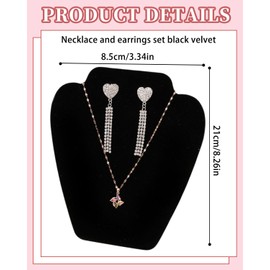 BNREOZA 1 Piece Velvet Jewellery Stand Necklace Earrings 3D Jewelry Chain Organizer Small Combination Necklace Holder for Display