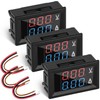 Digital Voltmeter Ammeter, Set of 3, DC0-100V/10A, 0.1V/0.01A Resolution, High
