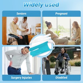 Folklyzo Sock Aid - Sock Aids for Putting On Socks - Sock Aid Device for Putting Socks Easy On and Off for Seniors, Disabled, Pregnant - Sock Helper Aide Tool - Sock Assistant Device (Blue)