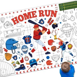 Baseball Giant Coloring Poster Baseball Large Versatile Drawing Paper Coloring DIY Tablecloth for Boys Girls Sport Theme Game Art Craft Coloring Table Cover Poster Home School Classroom Party Supplies