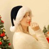 eyigylyo Christmas Black Santa Hat for Adults, Black & White