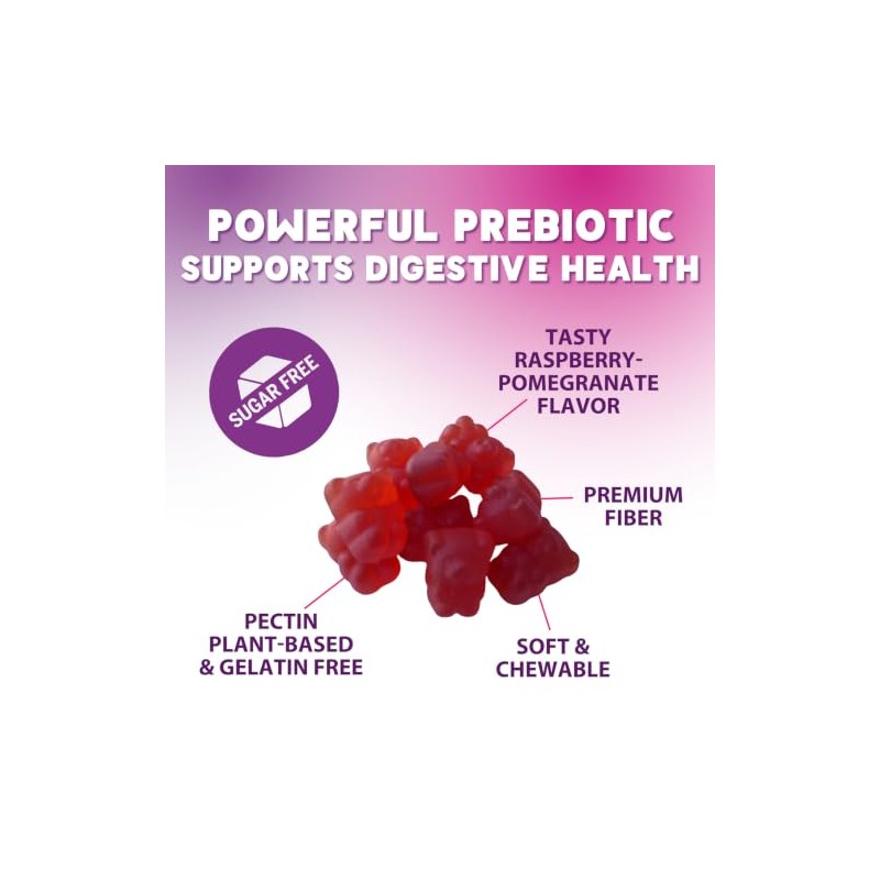Fiber Gummies – Sugar Free Prebiotic Plant-Based Fiber 4g per