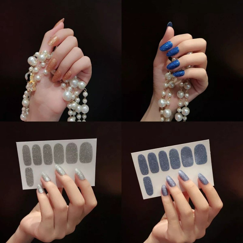 AMVBF 16 Hojas De Pegatinas De Uñas Con Purpurina Con