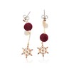 fur ball and snowflake earrings on chain