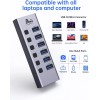 Lionwei Universal 8-Port Powered USB C Hub USB 3.0x6+SD/TF Card