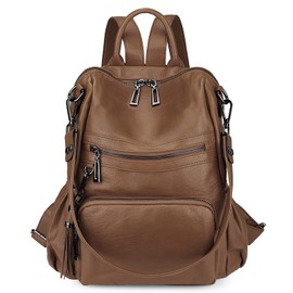 Uromee Travel Backpack Purse for Women Vegan Leather Ladies Fashion Tassel Shoulder Bag Convertible