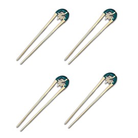 WUMUZAI 4Pcs Gold French Hair Pin, Vintage Metal Hair Fork, U Shaped Hair Pins for French Twist, Chignon Hair Pin Clip Stick for Styling, Buns, Wedding Updo, Women Girls Thick Fine Thin Hairstyle