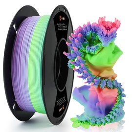 LOVOON Rainbow 3D Printer PLA Filament 1.75mm,Color Shift by Length, Multicolor Changing Filament with Matte Tiffany Blue/Mint Green/Pink/Purple/Peach Fuzz, Fit Most 3D Printer&Pen,1KG(2.2lbs)/Spool