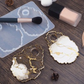 ARTIBETTER Artist Paint Palette Silicone Mold Agate Coaster Resin Epoxy Molds for Making Agate Slices Makeup Palette Nail Art Palette Pigment Plate Polish Holder