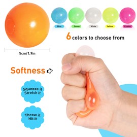 12 Pcs Sticky Balls Ceiling Glow in The Dark, Night Stress Balls Fluorescent Sticky Wall Balls, Luminous Balls Jumping Fun Decompression Fidget Toy for Kids and Adults Anxiety Pressure