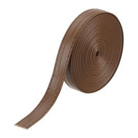 uxcell 118 Inches Double Sided PU Leather Strap, 0.47 Inches Wide Flat Leather Strips Cord String for Clothing Bag DIY Craft Making (Brown)