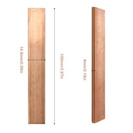 Copper Flat Bar, JANDH 2 Pieces Copper Plate, 100mm x 15mm x 4mm Pure Copper Plate, Good Conductivity, Suitable for Electrical Industry