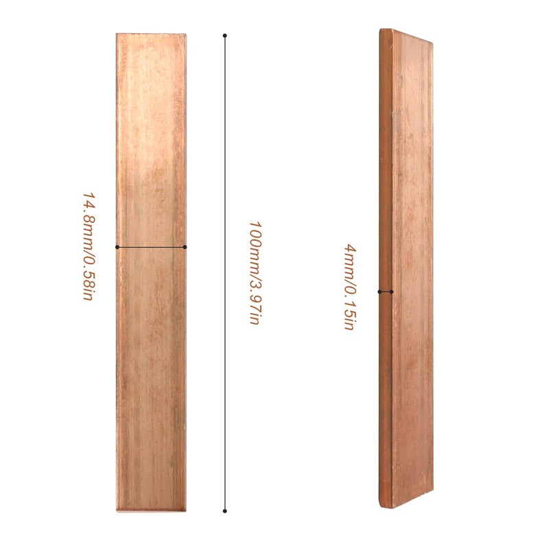 Copper Flat Bar, JANDH 2 Pieces Copper Plate, 100mm x