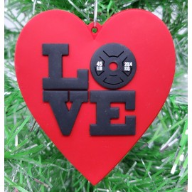 Unbranded FITNESS - GYM - BODY BUILDING - Weightlifting Heart Shaped Christmas Ornament