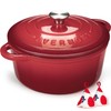 Overmont Enameled Cast Iron Dutch Oven - 4.5QT Pot with