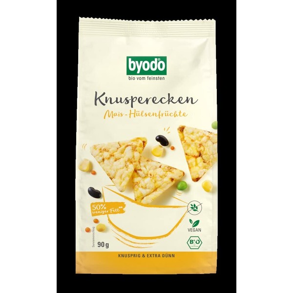 Byodo Organic Crisp Corners Corn Legumes, 90 g (6 x 90 g)