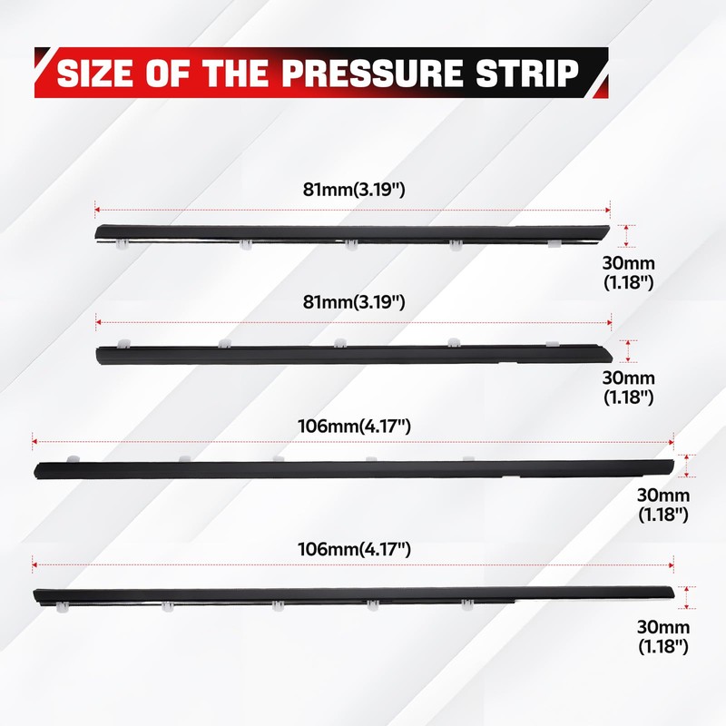 4Pcs Window Weather Stripping Moulding Weatherstrip Trim Seal Belt Compatible