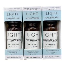Aromaworks (3) Light By Aroma Works Spearmint & Lime 100% Essential Oils 10ml Each New