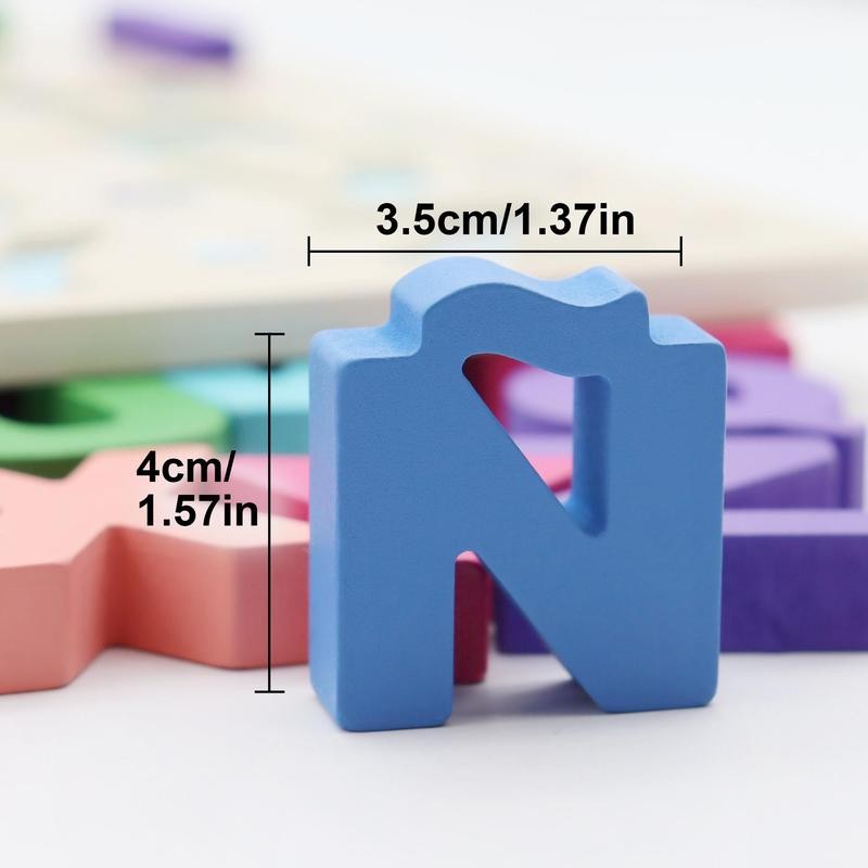 Mayaphilos Wooden Alphabet Puzzle, Spanish Alphabet Puzzle, Preschool Learning Activity,