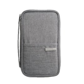 Zwenjuan Passport, protective passport bag with RFID travel documents, organiser for men and women, portable passport holder for credit cards, travel documents and ID (grey)