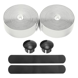 BULLSPANN 1 Pair Bicycle Handlebar Tapes, Non-Slip and Shock Absorbing Handlebar Tape for Road Bike, Carbon Fiber Pattern Grip Tape for MTB, 216 x 3 cm, Thickness 3 mm, White