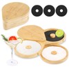 Margarita Salt Rimmer Set, Bamboo 3 Tiers Bar Glass Rimmer