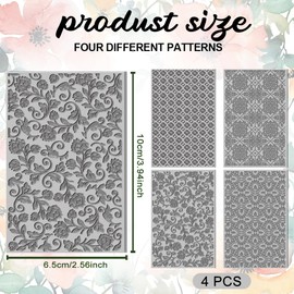 ACRNIGHEET 4PCS Polymer Clay Texture Sheets Set for Using with Clay Cutters, Vintage Clay Texture Mats, Pottery Jewelry Making Kit DIY Creative Crafts Tools