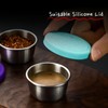 AiFunT 6pcs 2.4 Oz 40ml mini Stainless Steel Condiment Containers