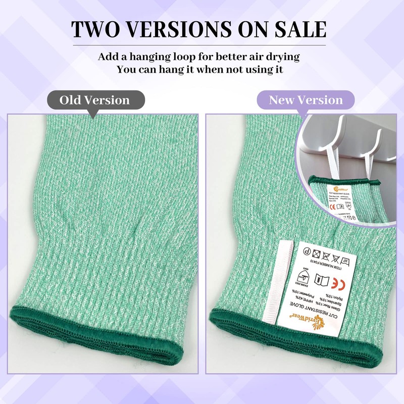 Evridwear Cut Resistant Gloves Food Grade Level 5 Kitchen Safety