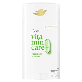 Dove Vitamincare+ Desodorante Libre de Aluminio Stick Pepino y Melón para 72H Protección Contra El Olor Desodorante Transpirable para Mujeres 2.6 Oz