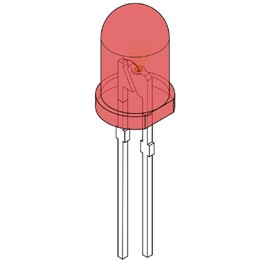 Juried Engineering Red LED 5mm Round Wide Angle Diffused LED Light Emitting Diode Bright PCB Breadboard-Friendly (Pack of 25)