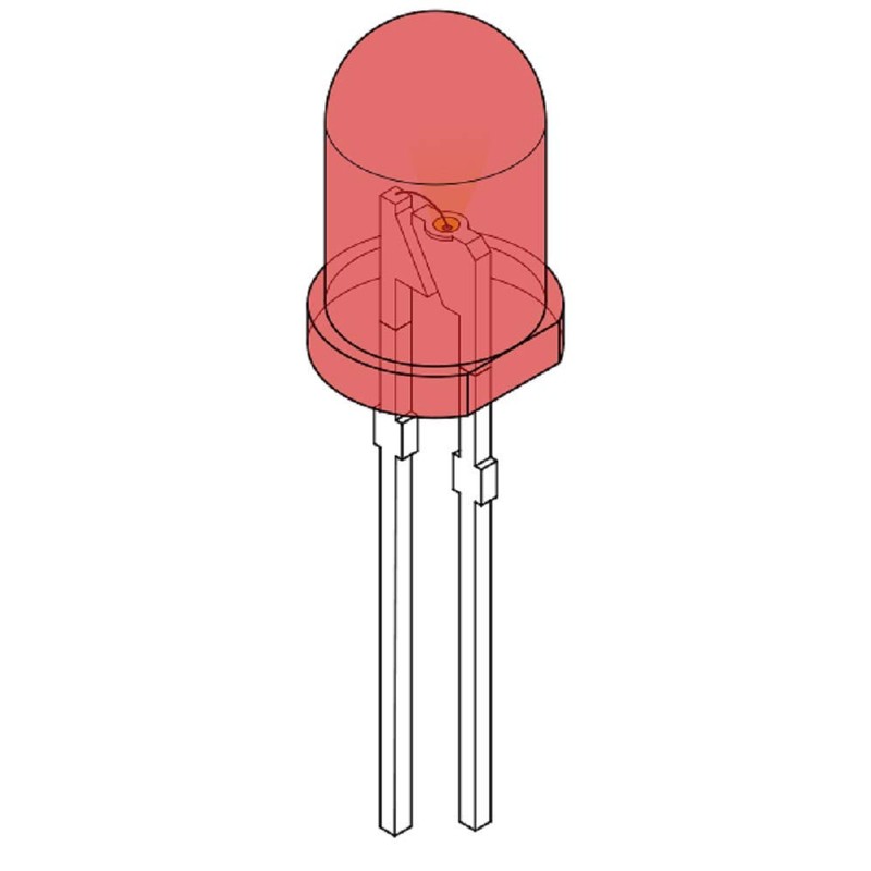 Juried Engineering Red LED 5mm Round Wide Angle Diffused LED