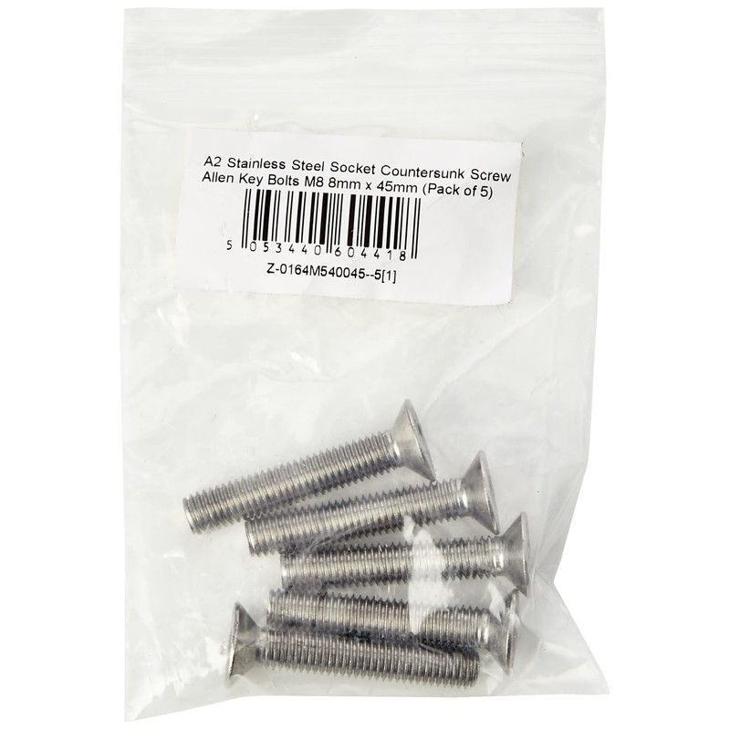 A2 Stainless Steel Socket Countersunk Screw Allen Key Bolts M8