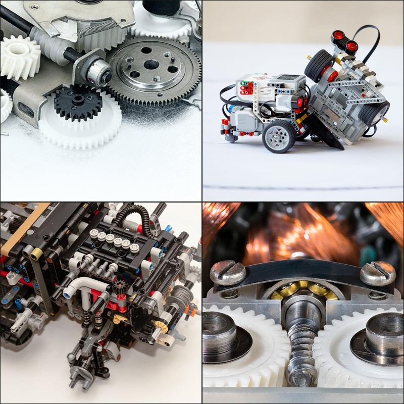 sourcing map 15Pcs Plastic Gears 40 Teeth Plastic Double Gears