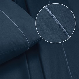 Belizzi Home Cotton Rich California King Sheet Sets - 4 Piece Deep Pocket Bed Sheets Set with Marrowing - Ultra Soft, Wrinkle Resistant, Quick Dry, Easy Care California King Sheets - Mineral Blue