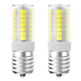 LED Microwave Light Bulbs Under Hood 40W Equivalent, E17 LED Bulb Dimmable for Range Hood, Refrigerator, 3W 360LM LED Appliance Light Bulb Over Stove, Daylight White 6000K, 2-Pack