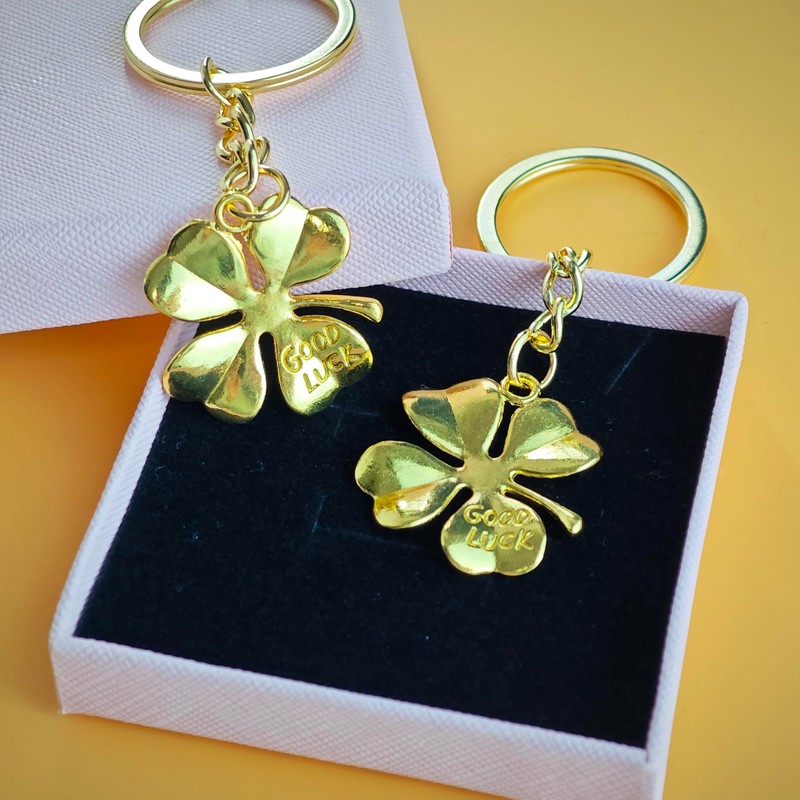 St. Patrick's Day Lucky Four Leaf Clover Keychain Good Luck