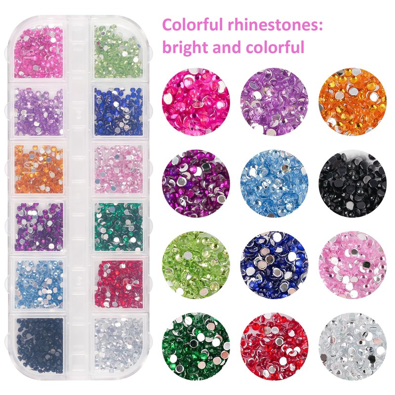 6000 pezzi di strass, strass di cristallo AB, con pinzette