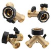 ANCLLO Garden Hose Splitter 2 Way-Y Connector Brass Garden Hose