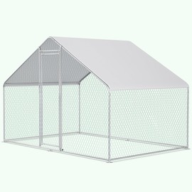 Belinova Large Metal Chicken Coop for 6/10 Chickens Chicken Run with Waterproof & Anti-UV Cover, Chicken Pen for Yard Outdoor Walk-in Poultry Cage for Chicken Rabbits Duck（63.7 Square Feet）
